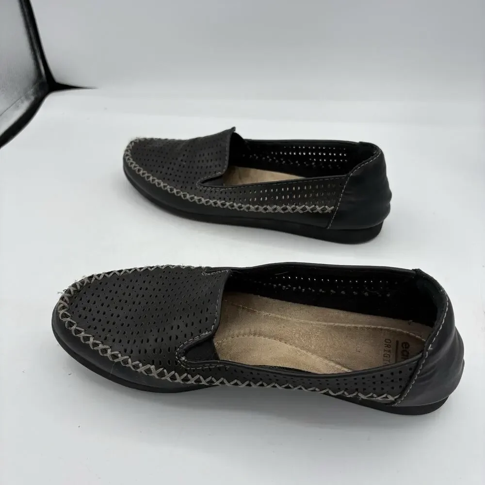 Earth‎ Origins Flats Womens Size 7 Lark Lizzy Black Slip On Casual Perforated
